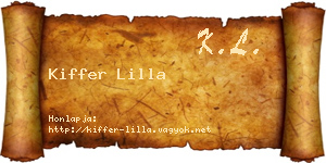 Kiffer Lilla névjegykártya